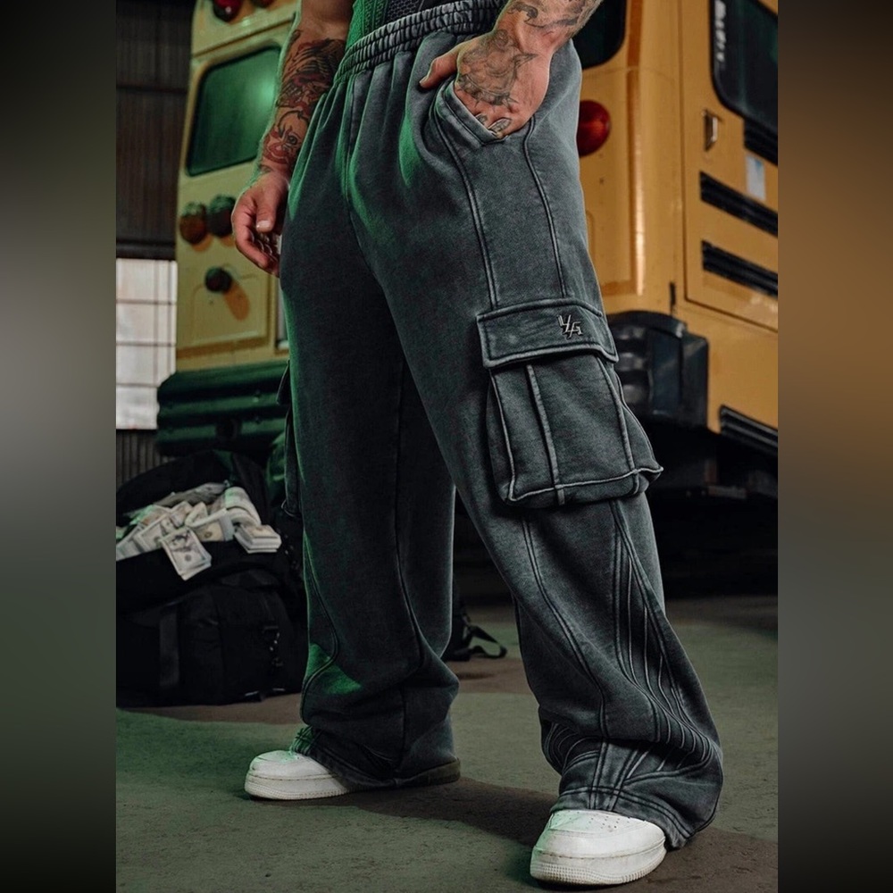YOUNGLA (SOLD OUT) - 2131 - BATMAN ARMORED SWEATS - GREY WASH - M